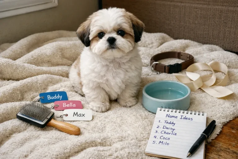 Shih Tzu with a soft gentle name theme