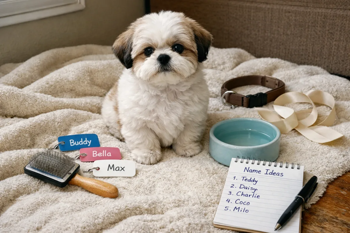 Shih Tzu with a soft gentle name theme