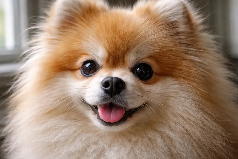 pomeranian close up fluffy face