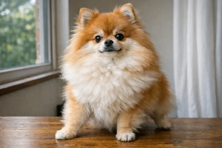cute pomeranian posing like a star