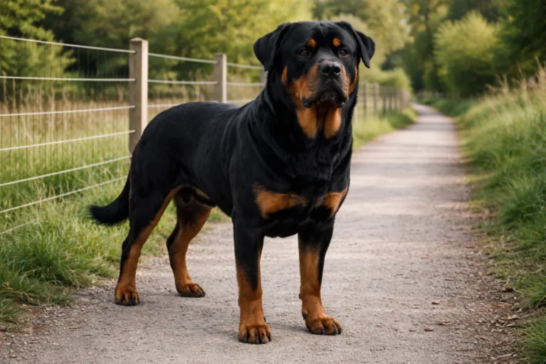 Rottweiler with a strong and calm presence