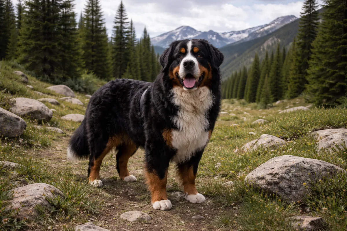 Bernese Mountain Dog with a noble warm name vibe