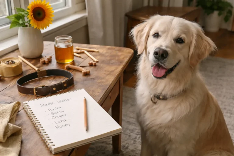 Light-colored dog with golden name ideas
